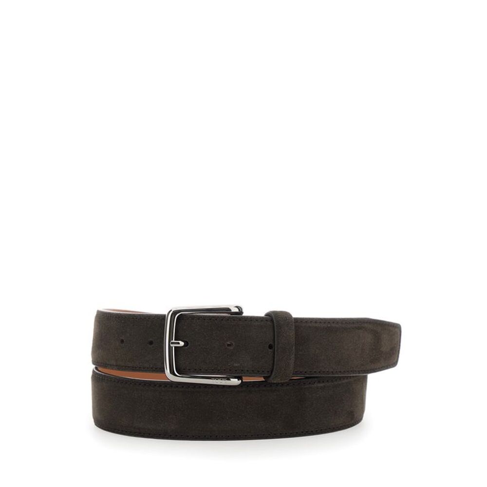 Tod's Men Suede Belt With Elegant Details Brown For Men
